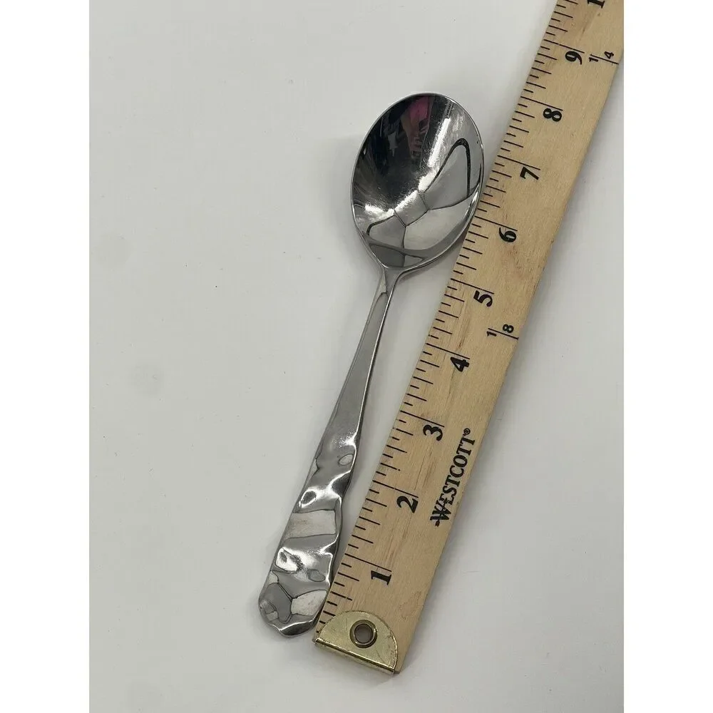 Pottery Barn Japan 18/8 Stainless Flatware LETTUCE Dinner Place Soup Spoon 7.5”